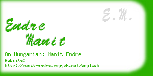 endre manit business card